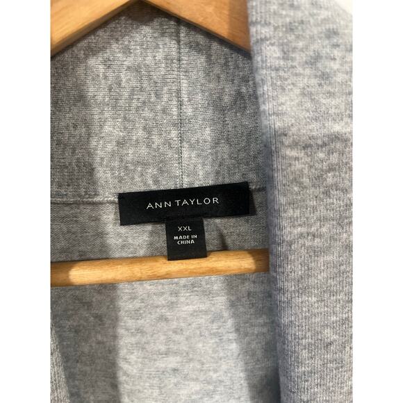 Ann Taylor Women’s Preppy Casual  Long Open Cardigan Gray Black 2XL Business - Picture 5 of 7